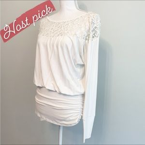 Boston Proper Top | Lace Detail | Size: Small